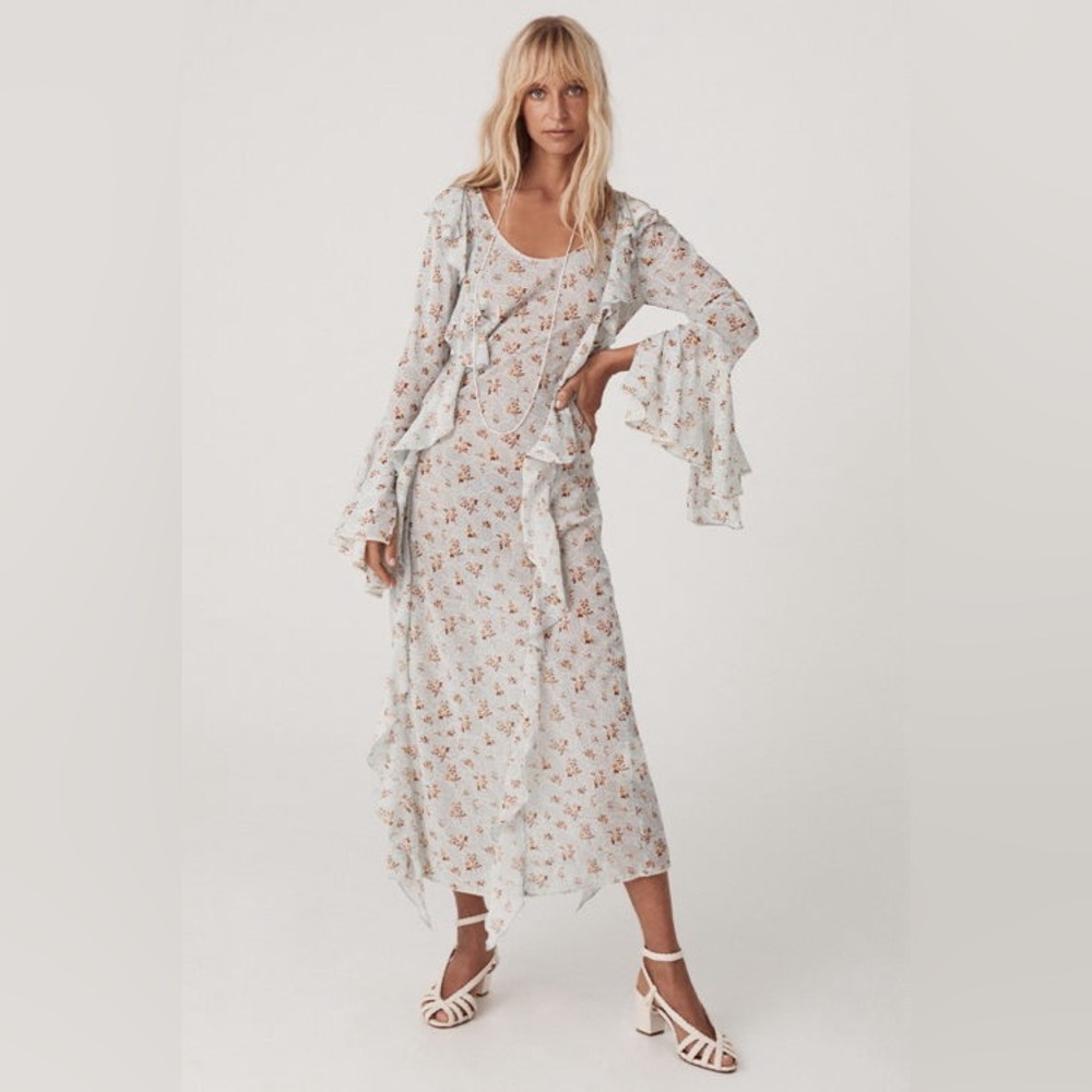 Spell Fleur Frill Floral Ruffle Bias Maxi Dress - Picture 3 of 12